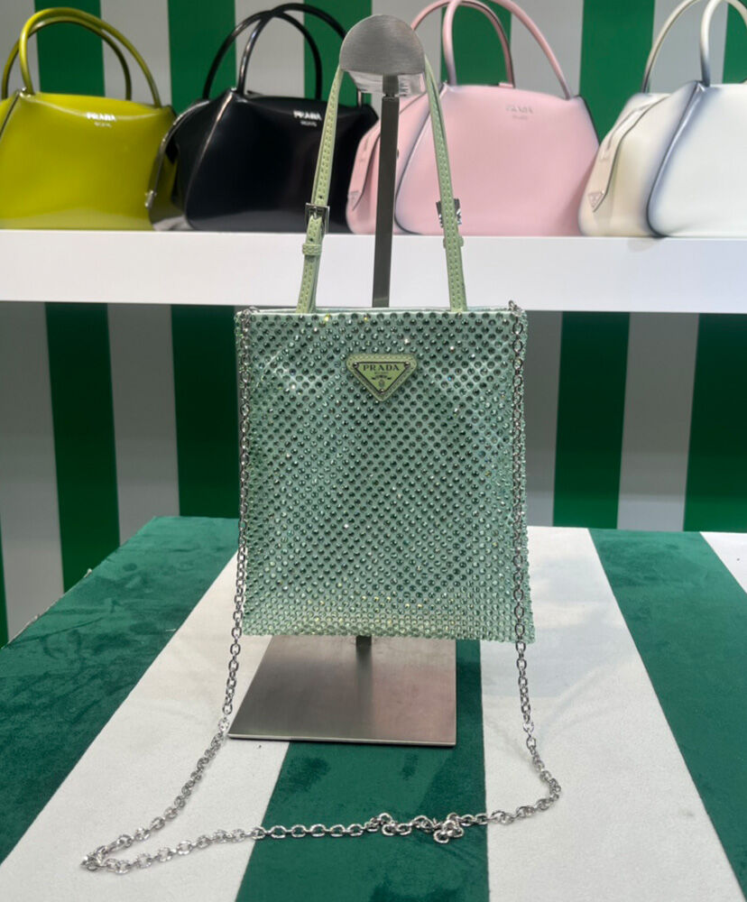 Prada Satin Handbag Crystal