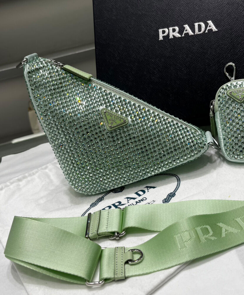 Prada Crystal-studded Satin