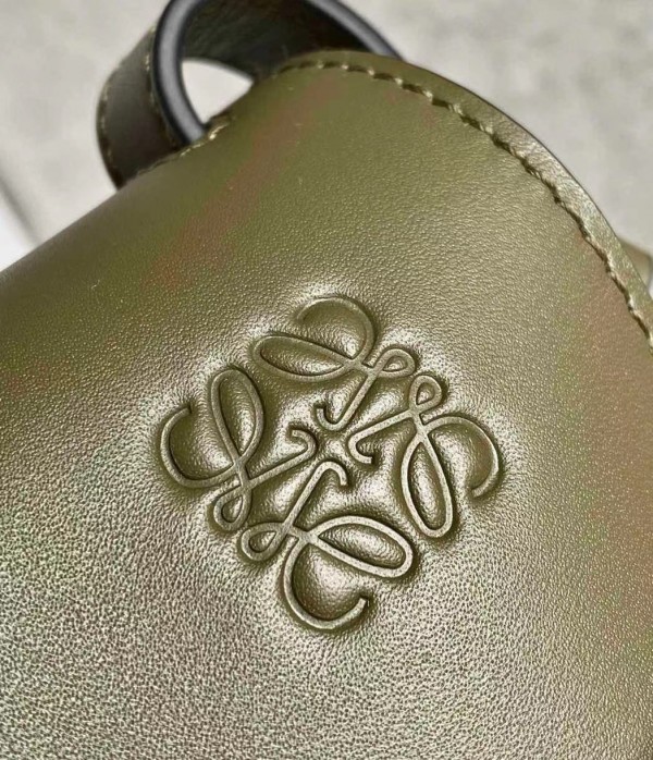 Loewe Small Gate Bag In Green Calfskin and Jacquard - Image 3