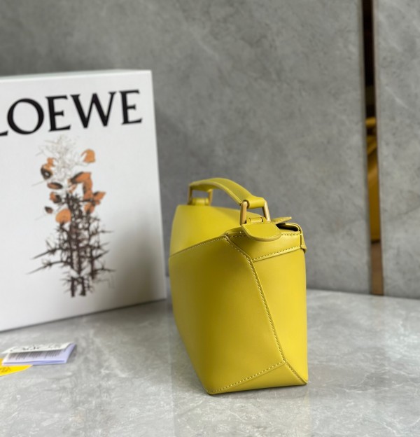 Loewe Puzzle Edge Small Bag In Yellow Satin Calfskin - Image 5