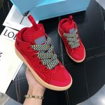 LANVIN LEATHER CURB SNEAKERS