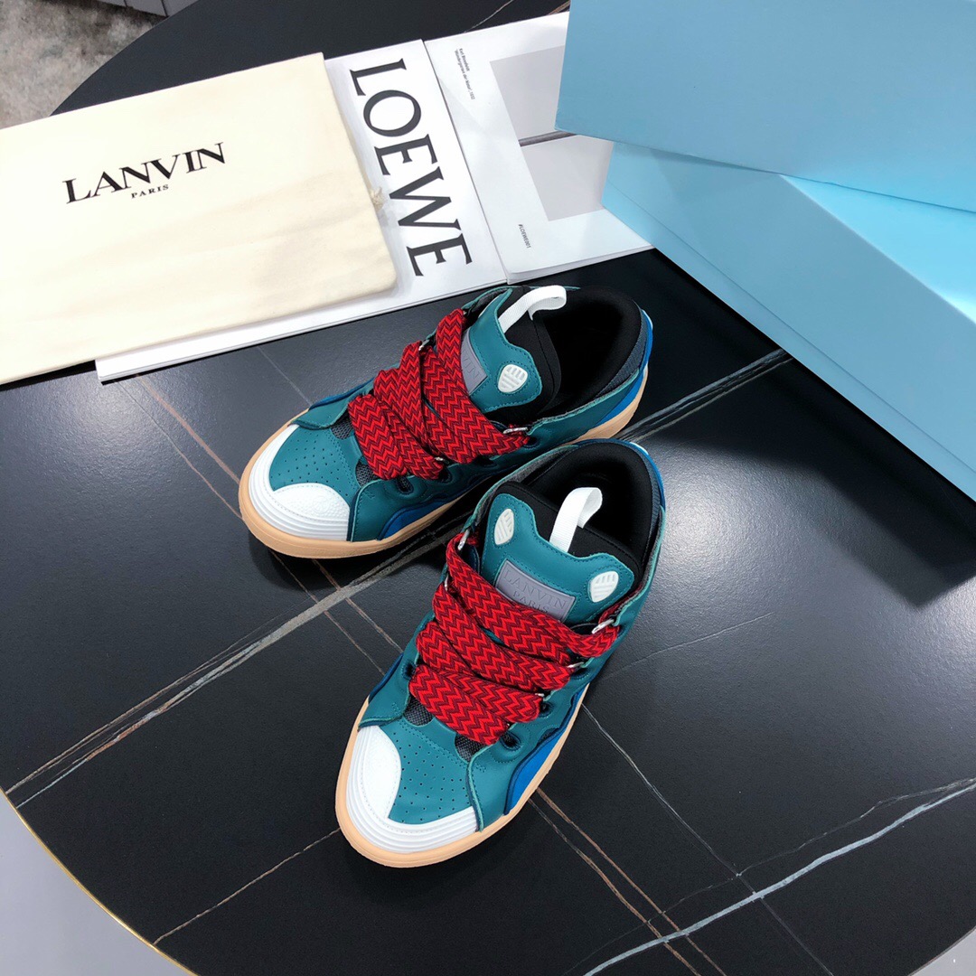 LANVIN LEATHER CURB SNEAKERS - Image 2