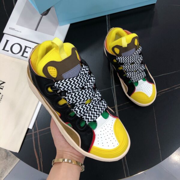 LANVIN LEATHER CURB SNEAKERS