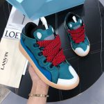 LANVIN LEATHER CURB SNEAKERS