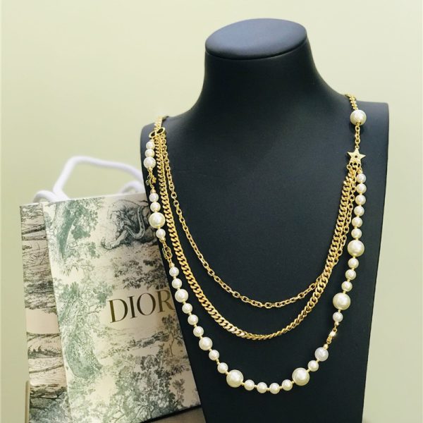 Dior Fringed Long Pearl Necklace