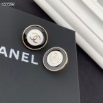 Chanel 1993 CC curved button earrings