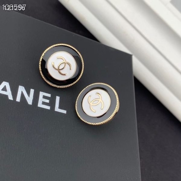 Chanel 1993 CC curved button earrings