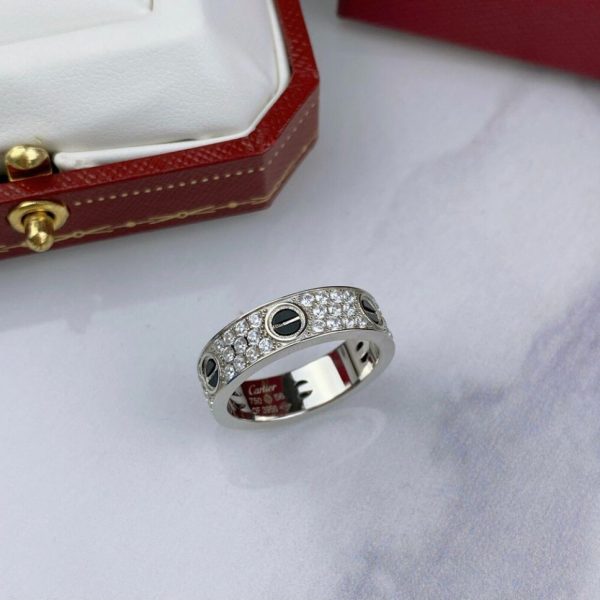 Cartier Ring Wide Full Gems - Black Ceramic carjw2072-cs 10864