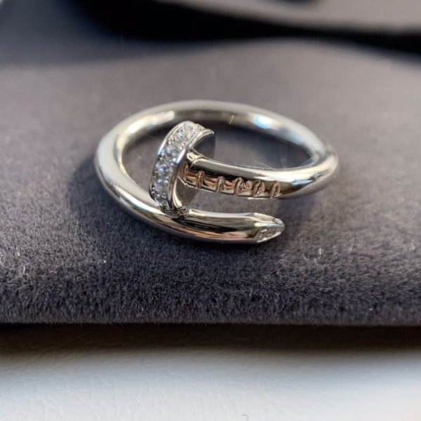 Cartier Ring Wide With Gems - Juste Un Clou carjw296109181a-hj