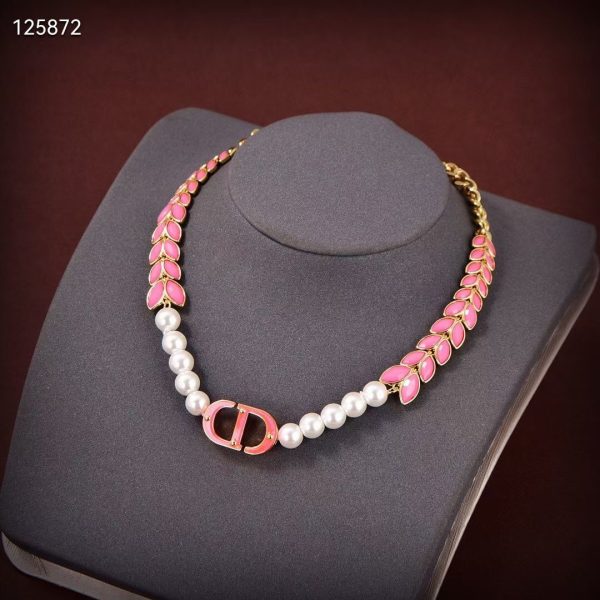 Dior Necklace CD 2022 Pink With Pearl