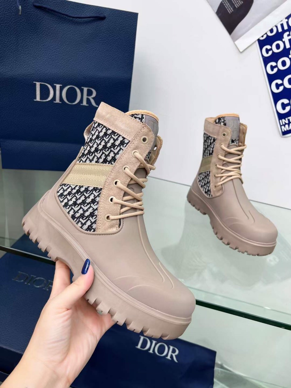 Dior Garden Lace Up Unisex Boots - Image 3