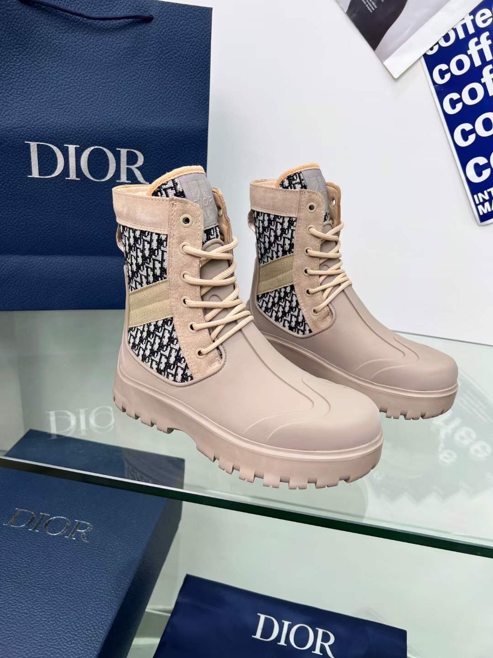 Dior Garden Lace Up Unisex Boots - Image 6
