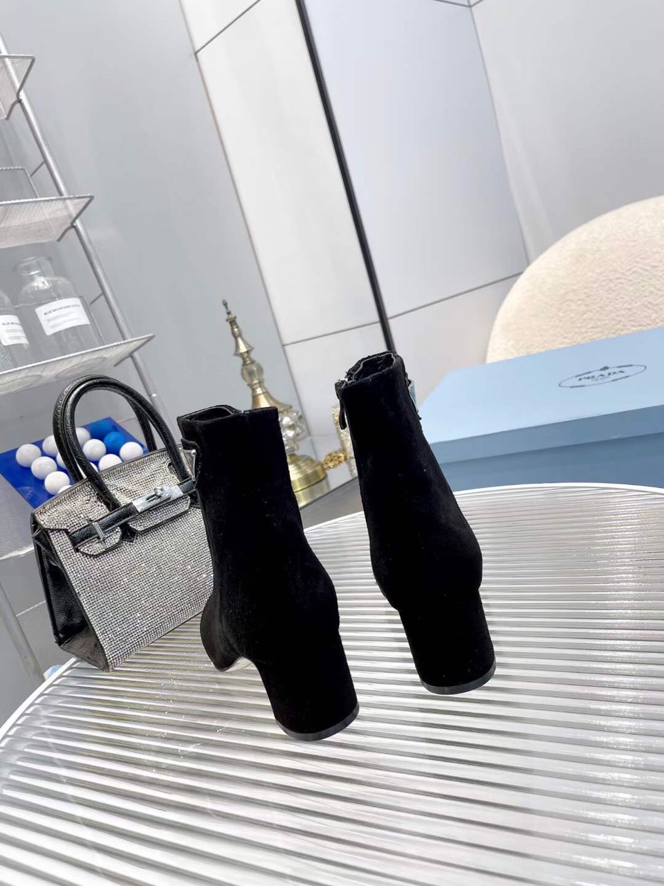 Prada Logo-plaque Leather Ankle Boots - Image 2