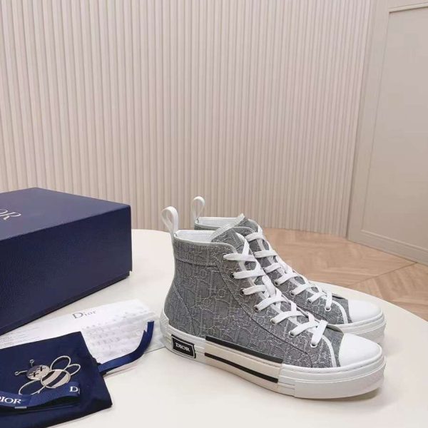 Dior Unisex B23 Hight Top Canvas Shoes