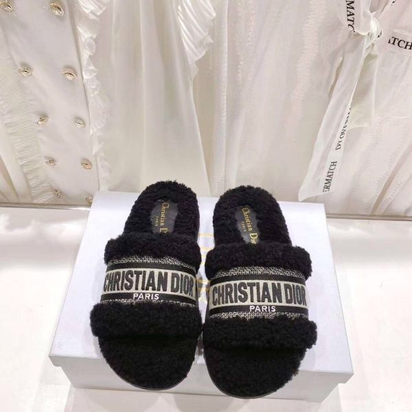 Christian Dior Dway Shearling Slide