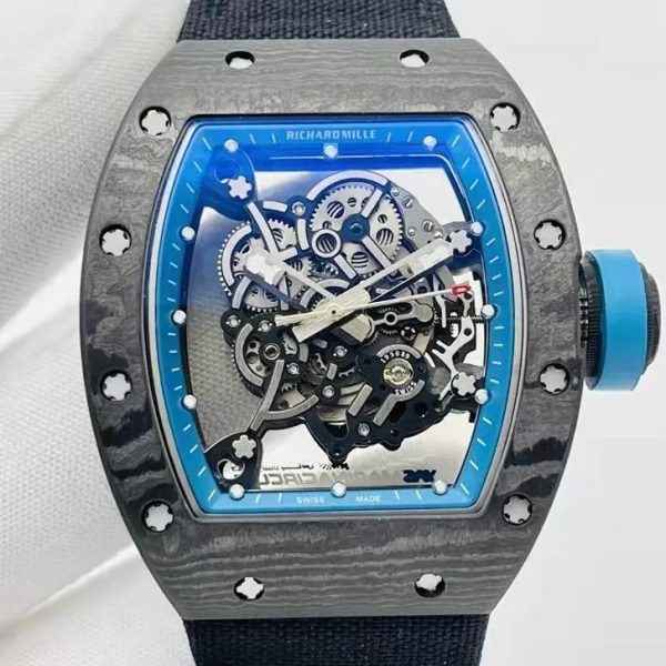 RM055 Skeleton Blue Dial Black Bezel Black Canvas Strap RMS RMUL2