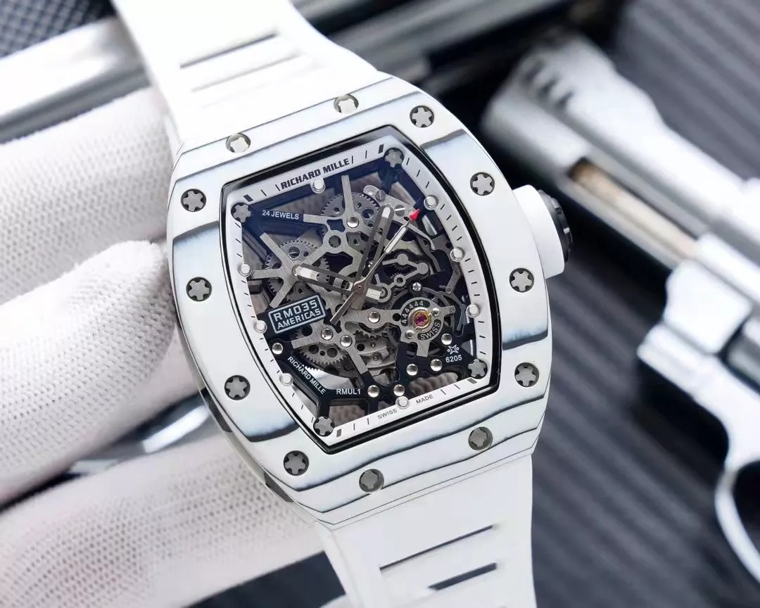 RM 35-02 White Dial White Bezel White Rubber Strap RUML3 - Image 2