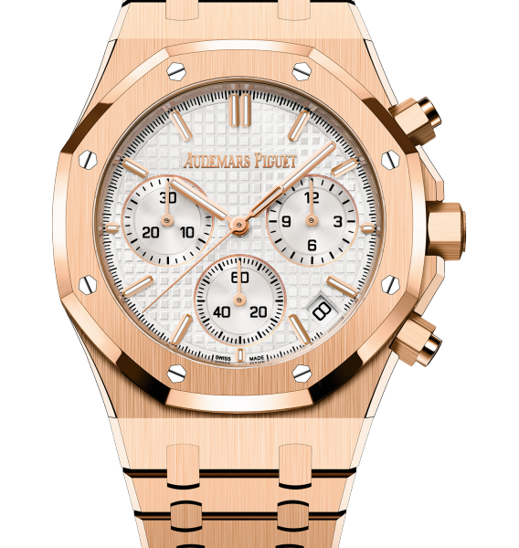 ROYAL OAK Pink Gold Silver-Toned Dial CHRONOGRAPH 41mm