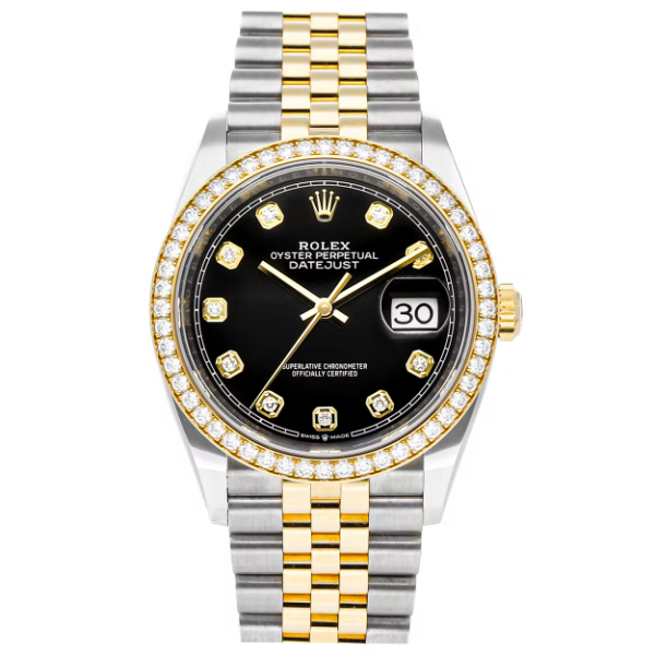 Datejust Black dial set with diamonds 36mm