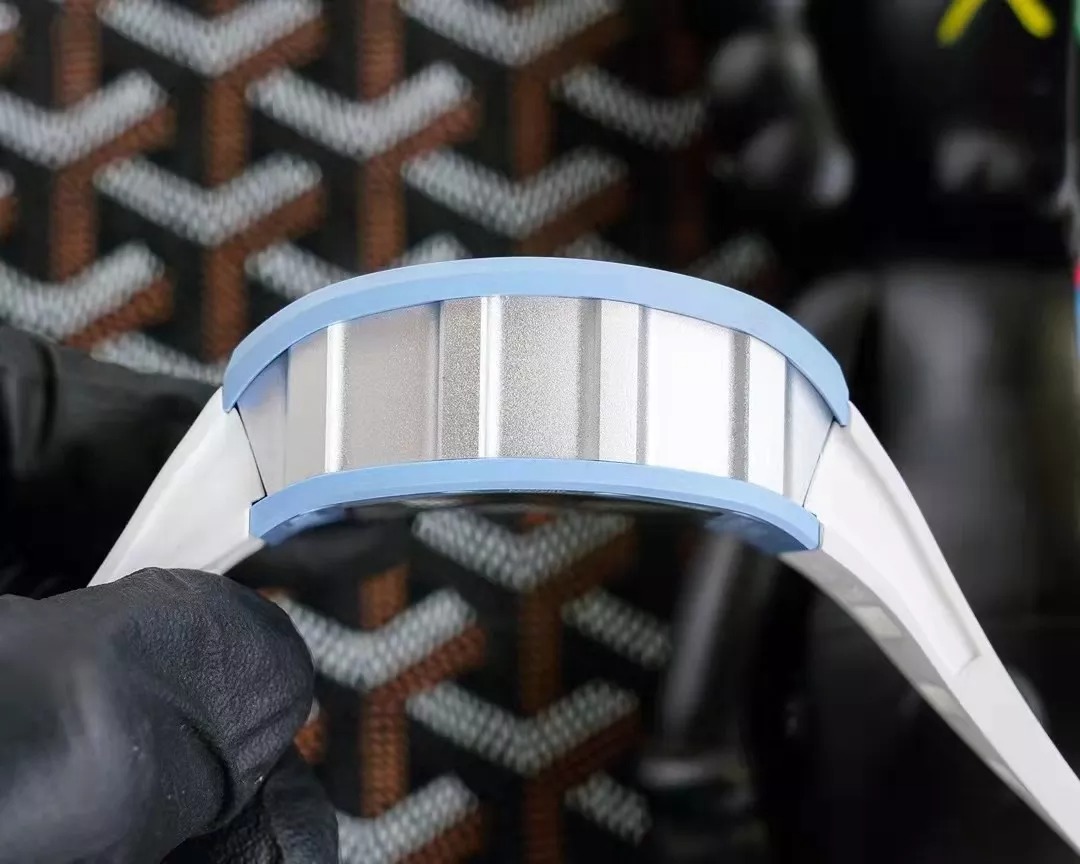 RM 11-03 Skeleton Dial Blue Bezel White Rubber Strap ZY 7750 - Image 5