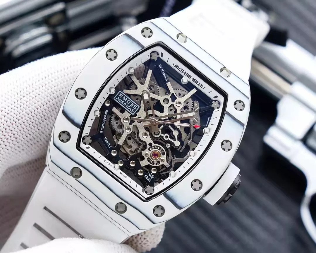 RM 35-02 White Dial White Bezel White Rubber Strap RUML3 - Image 3