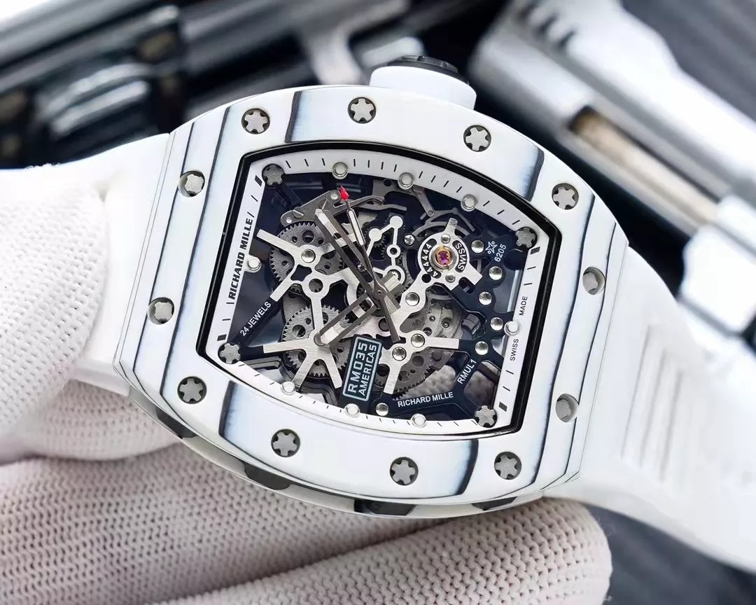 RM 35-02 White Dial White Bezel White Rubber Strap RUML3 - Image 6