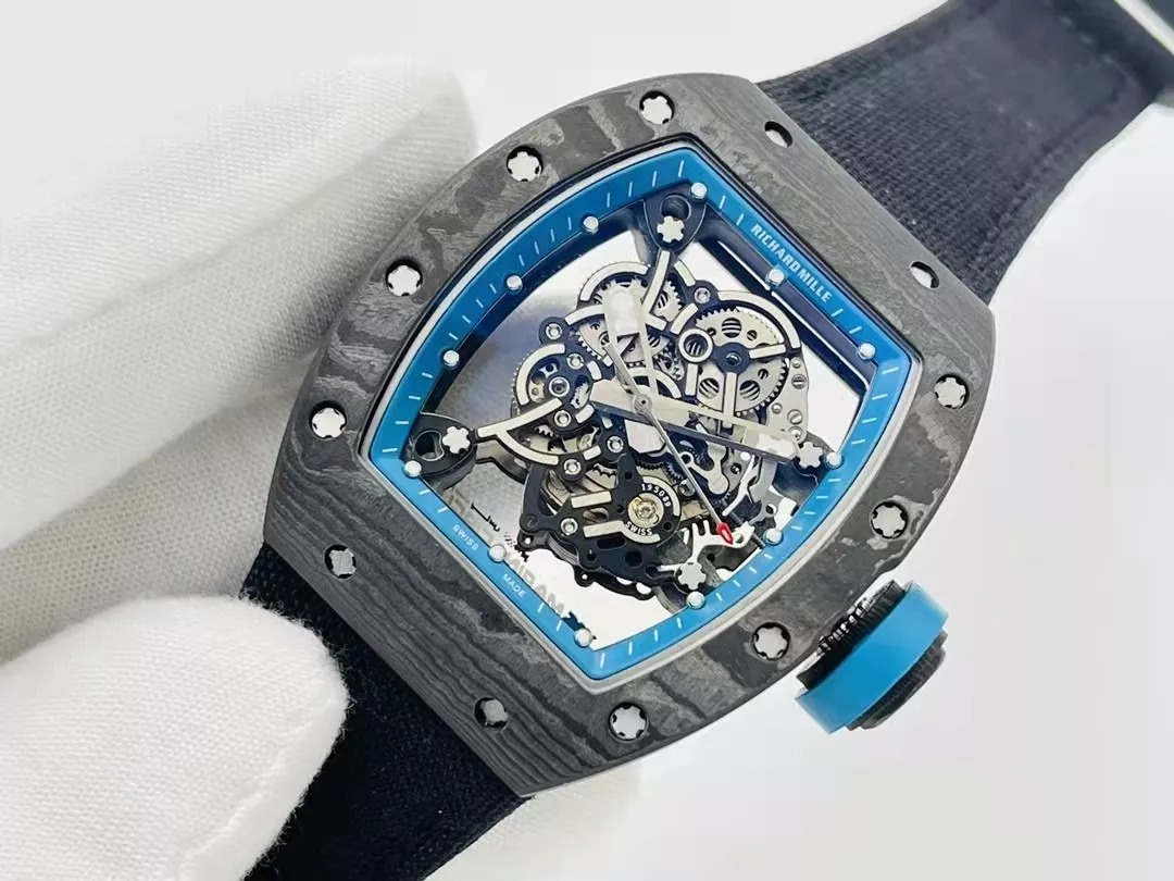 RM055 Skeleton Blue Dial Black Bezel Black Canvas Strap RMS RMUL2 - Image 3