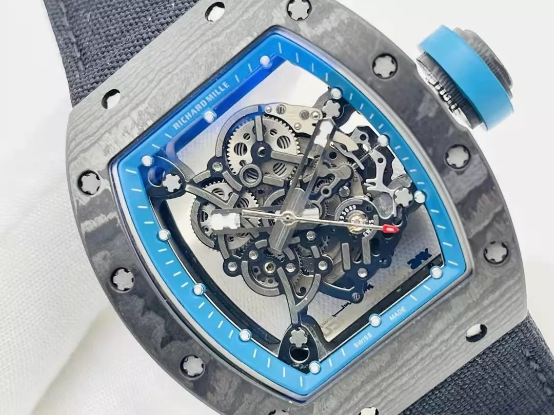 RM055 Skeleton Blue Dial Black Bezel Black Canvas Strap RMS RMUL2 - Image 4