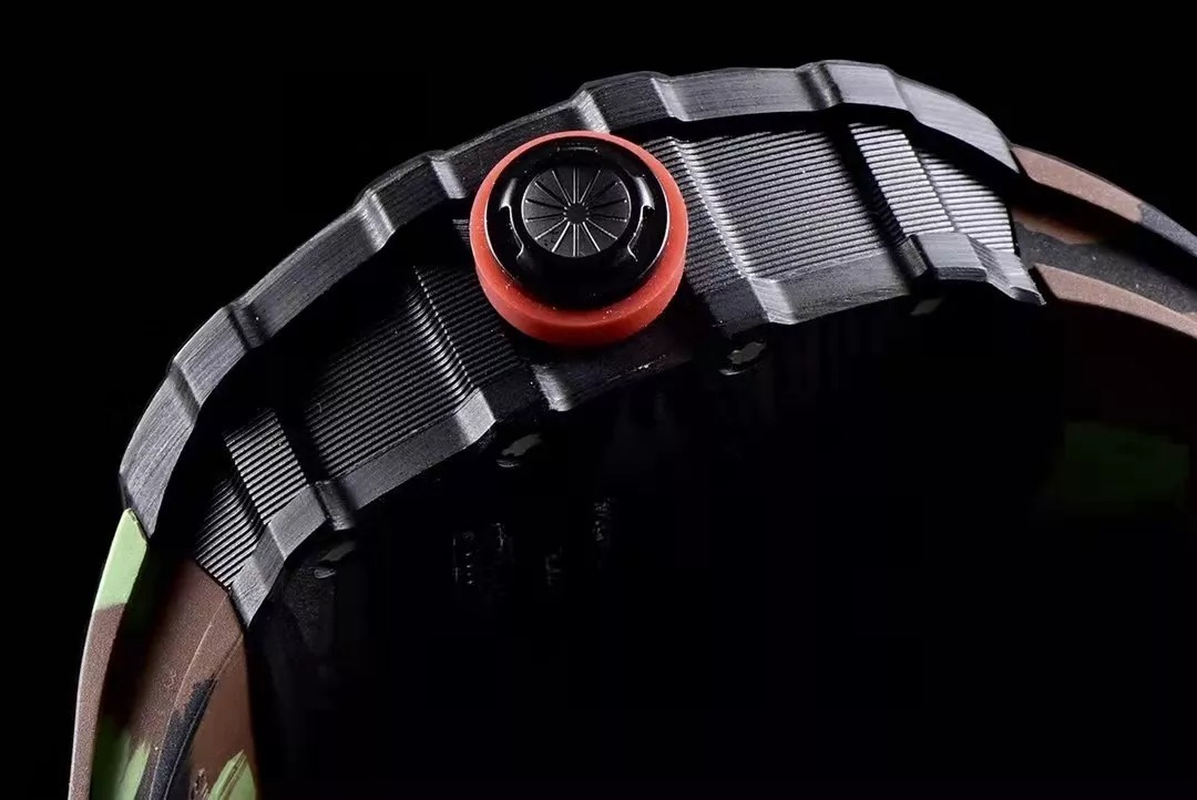 RM 35-01 Black Bezel Red Makers Camouflage Rubber Strap KV RUML3 - Image 6