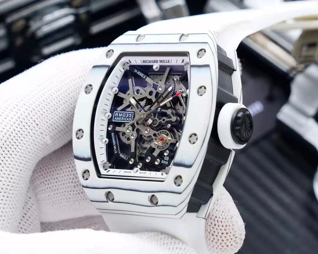 RM 35-02 White Dial White Bezel White Rubber Strap RUML3 - Image 5