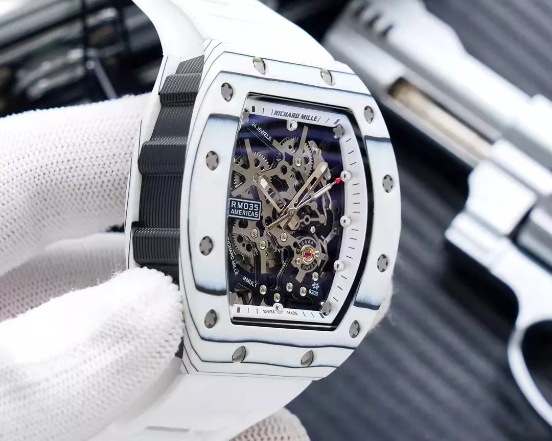 RM 35-02 White Dial White Bezel White Rubber Strap RUML3 - Image 4