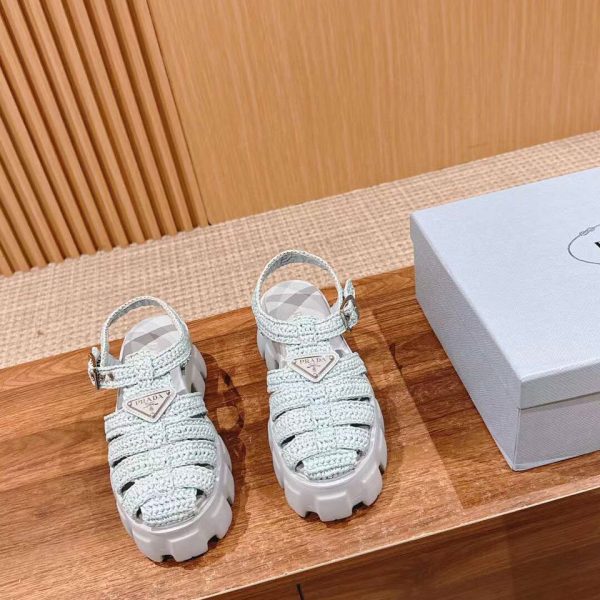 Prada Crochet Platform Women's Sandal