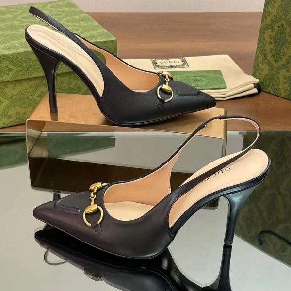 Gucci Horsebit Slingback Women's Shoes 10.5/4.5cm