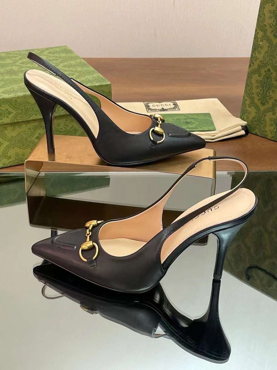 Gucci Horsebit Slingback Women's Shoes 10.5/4.5cm