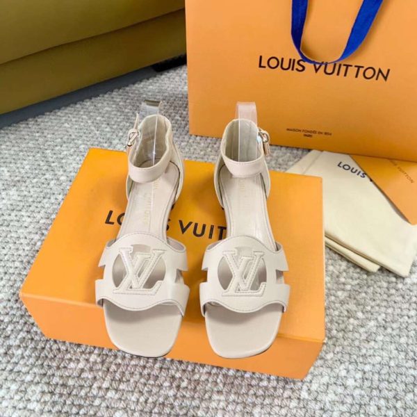 Louis Vuitton Logo LV Women's Leather Sandal
