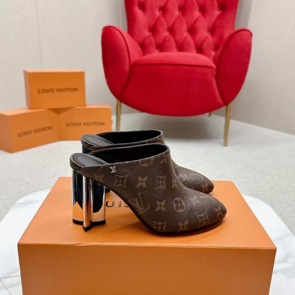 Louis Vuitton Monogram Open Back Women's Shoes 8.5cm