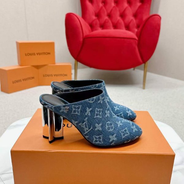 Louis Vuitton Monogram Open Back Women's Shoes 8.5cm