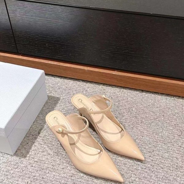 Christian Dior Heeled Mule Calfskin Women's Shoes