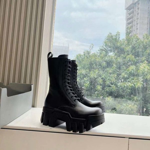 Baleciaga Bulldozer Lace-Up Unisex Ankle Boots