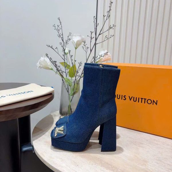 Louis Vuitton LV Logo Leather Boots 12cm