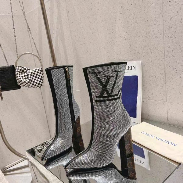 Louis Vuitton Rhinestone Women's Boots 9cm