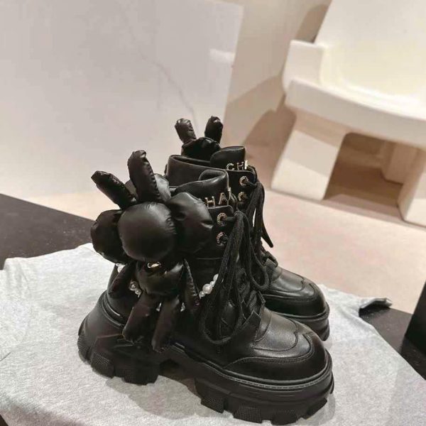 Chanel Leather Ankle Bottom Women's Boots