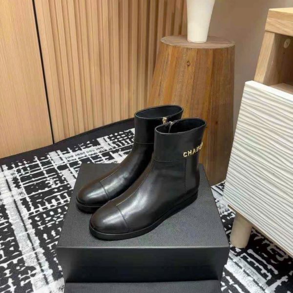 Chanel Leather Ankle Boots
