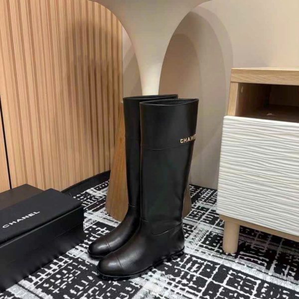 Chanel Leather Long Boots