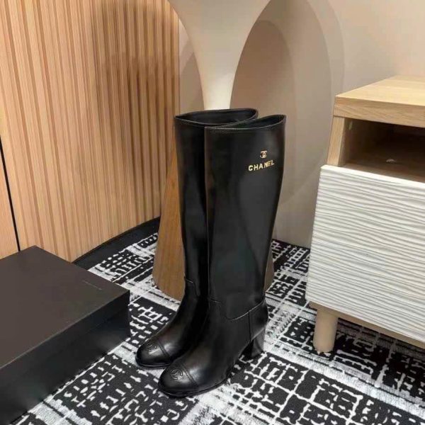 Chanel Leather Long Boots