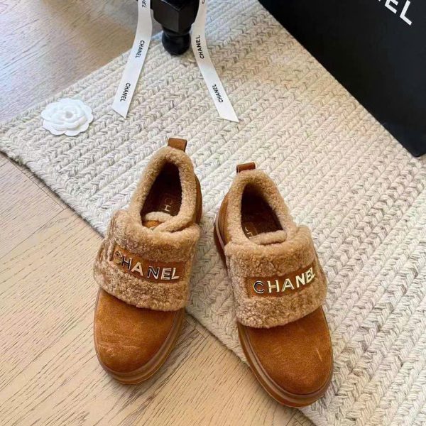Chanel Lamb Wool Snow Shoes