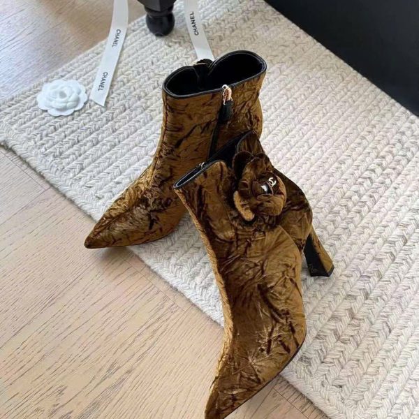 Chanel Leather Ankle Heel Boots