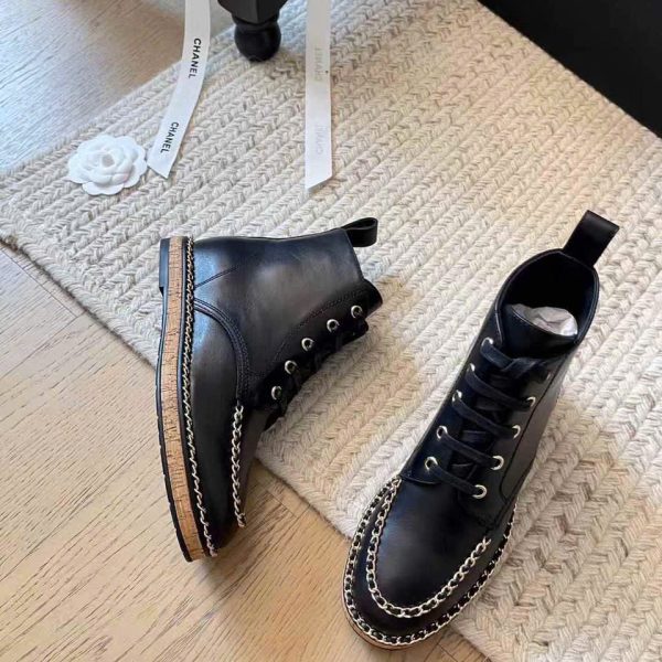 Chanel Leather Ankle Boots