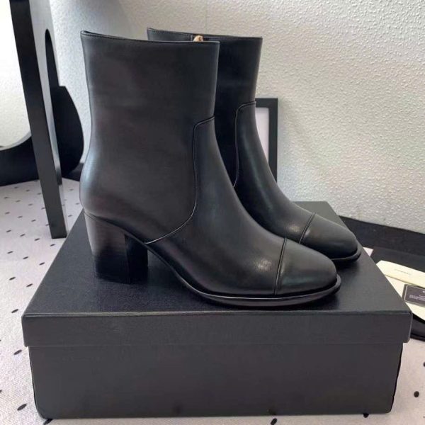 Chanel Leather Ankle Boots