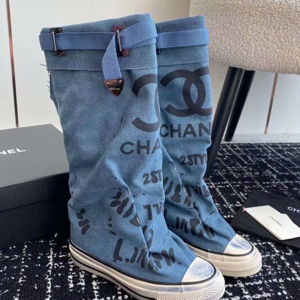 Chanel Coco Denim Boots